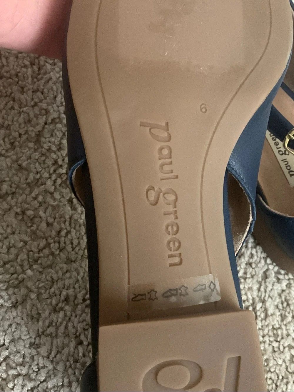 Paul Green Navy Pointed Slingback Flats